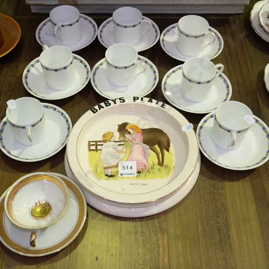 baby's plate, tea cup and saucer