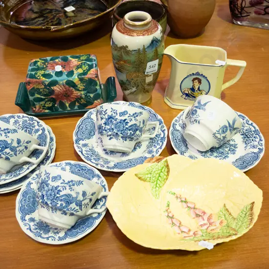 Asian vase, whisky jug, Carlton bowl etc