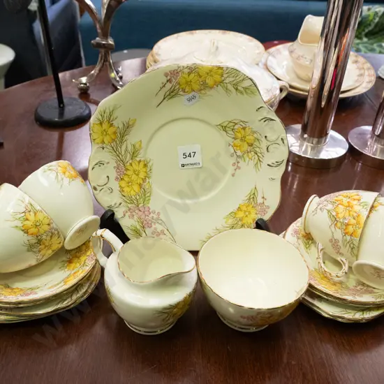 Sutherland yellow floral tea set
