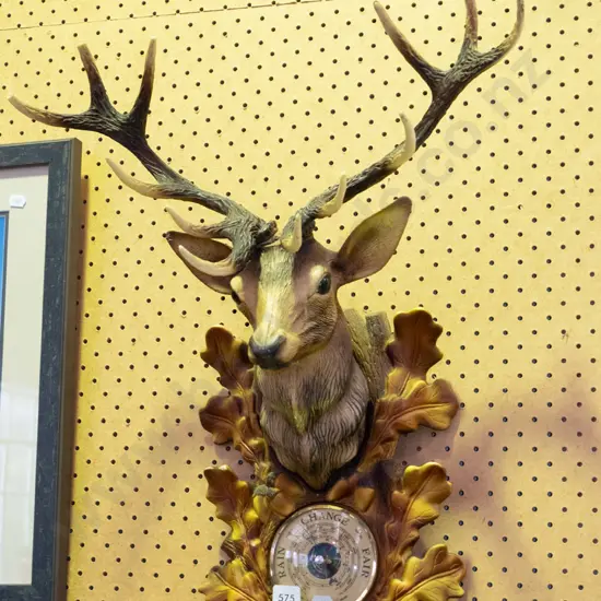plastic stag themed barometer