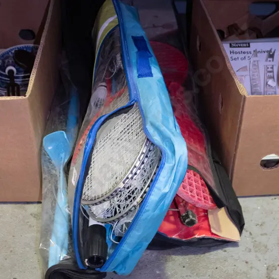 2x swing ball sets, badminton set