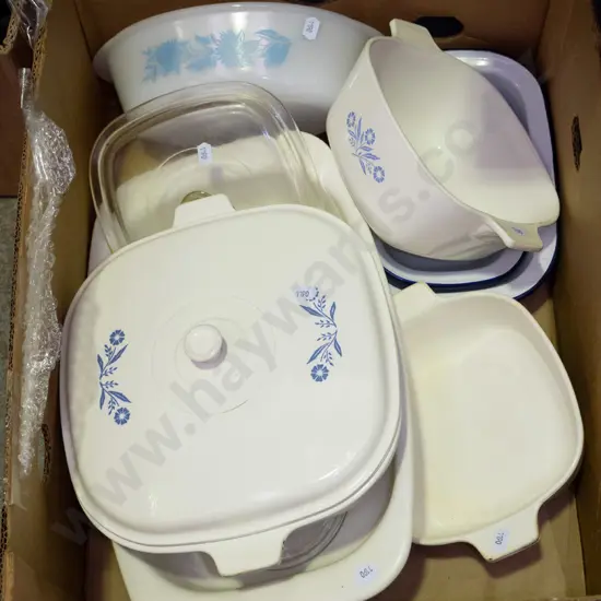 box; enamel trays, baking dishes etc