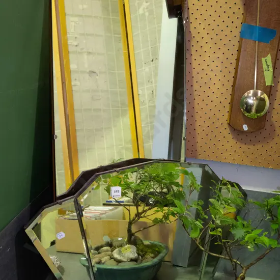 deco wall mirror, 1 other mirror