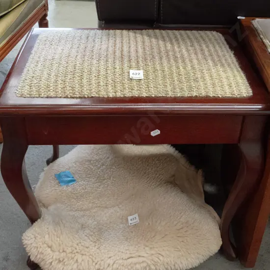 mahogany upholstered piano stool