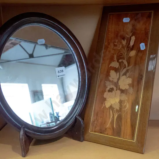 dressing table mirror, maquetry floral artwork