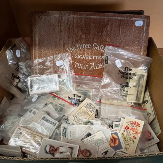 box of cigarette collector cards