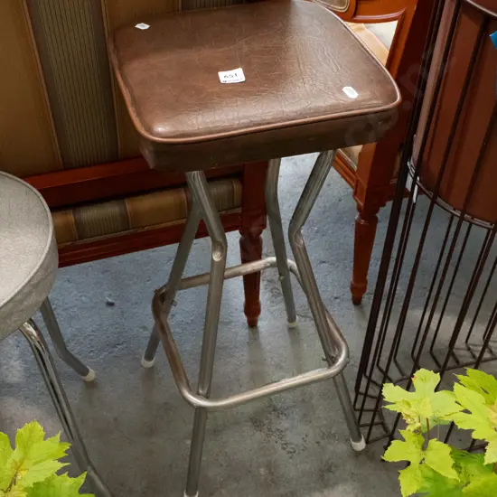 brown vinyl stool