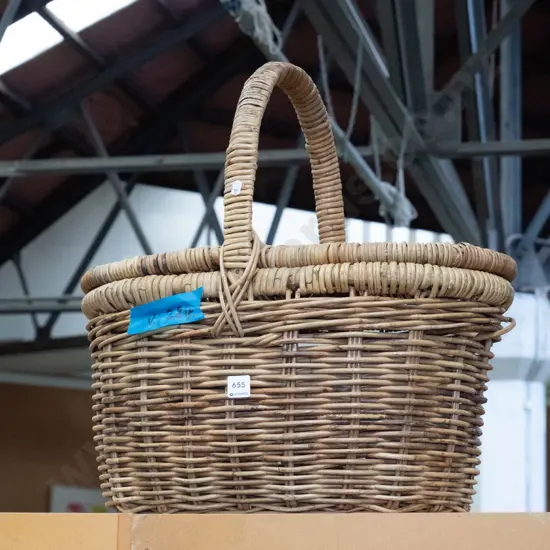 large cane picnic hamper