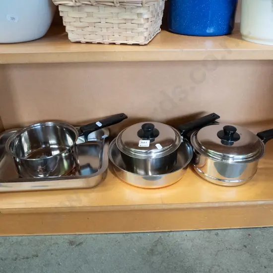 baking dish, pots, frying pan