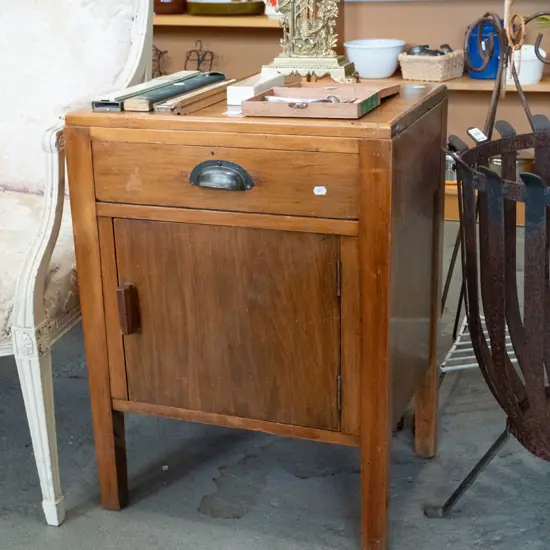 beech 1 door 1 drawer pot cupboard
