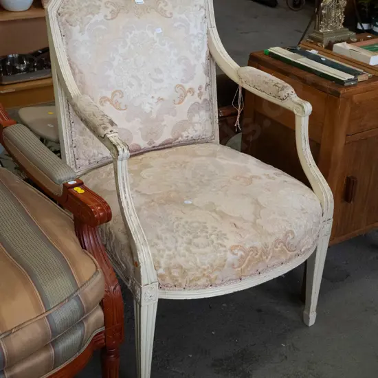 distressed French themed armchair
