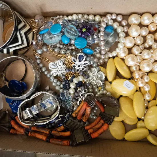 tray of costume jewellery