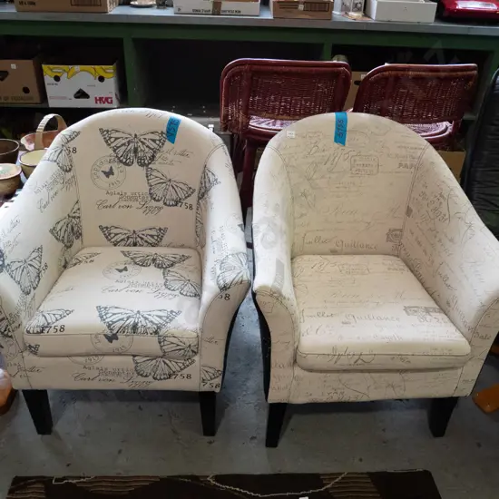 2x French themed tub chairs