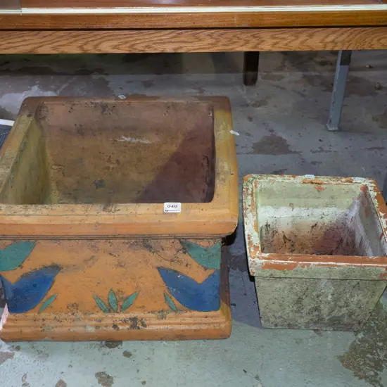 2x terracotta garden planters Largest H-280 W-400 D-400