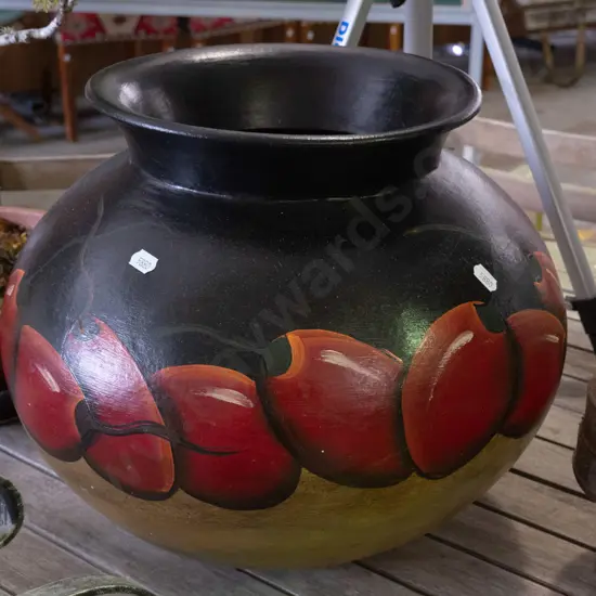 large hand painted urn H-300