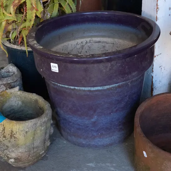 purple glazed garden planter H-370