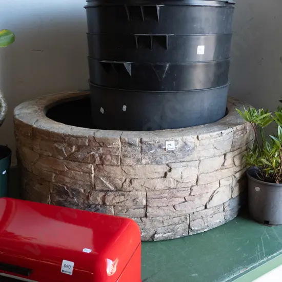 composite stone effect circular garden bed pond surround H-320 Diam-950