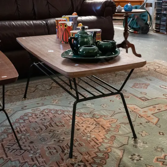 retro formica top, metal based coffee table
