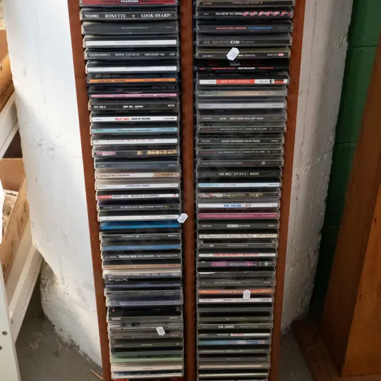 twin CD tower and CDs