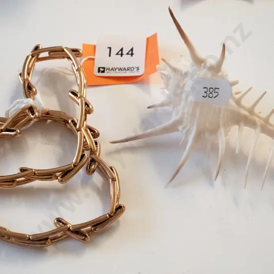 elastic golden bracelets, seashell