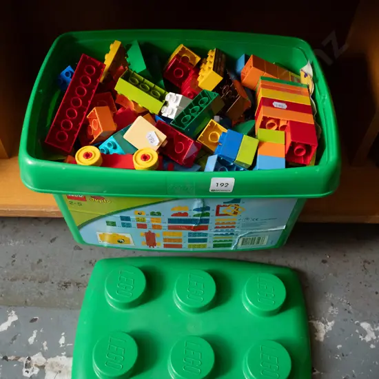 tub of Lego Duplo blocks