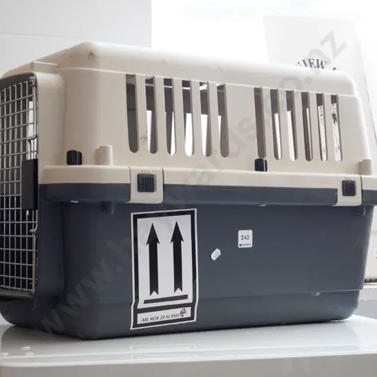 large plastic pet carrier
