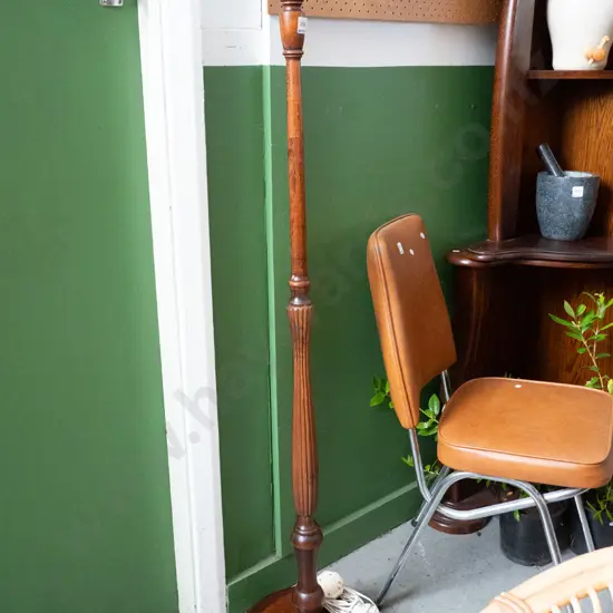 turned wood standard lamp base - no shade