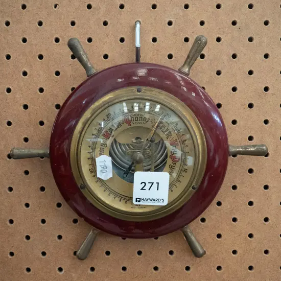 ships wheel barometer