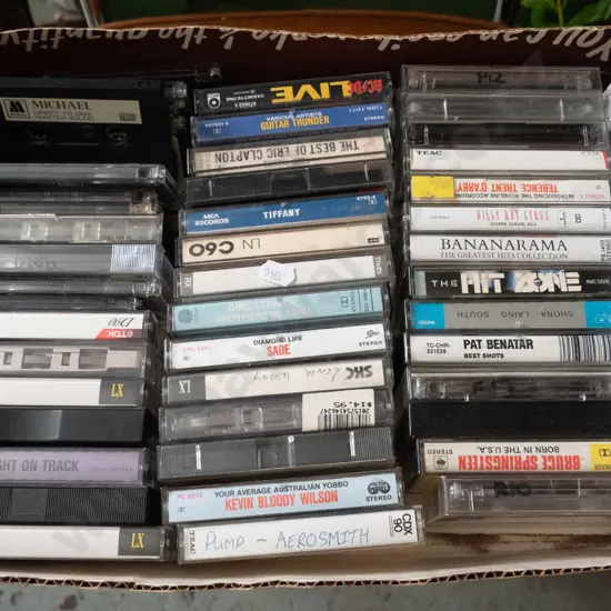 box of tape cassettes