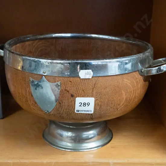 oak & plated presentation trophy