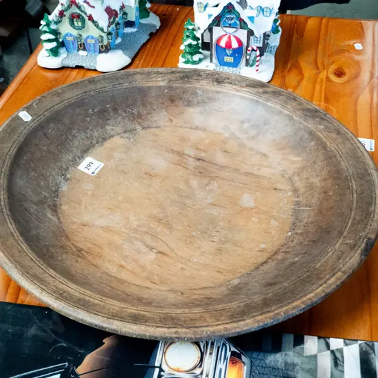 large wooden bowl, some cracks W-470
