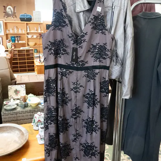 ladies size M black lace dress