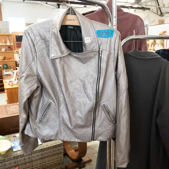 ladies size M gold vinyl jacket