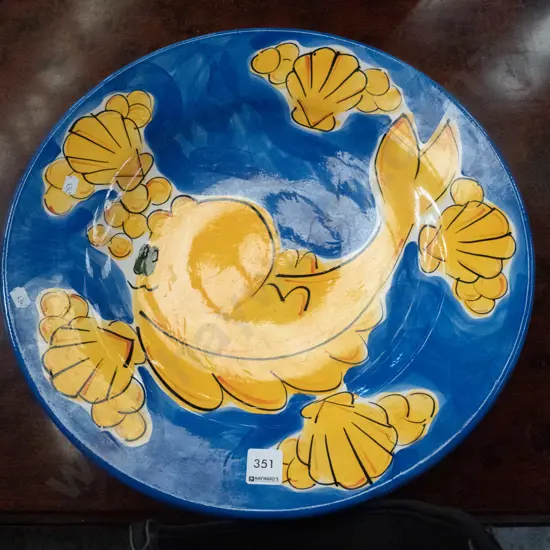 large Petra ceramics fish themed plate D-420