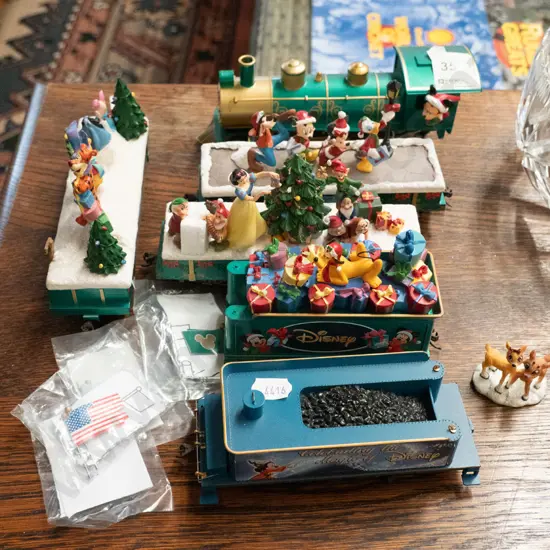 Disney themed Christmas train ornaments