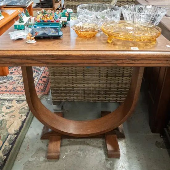 oak deco bent wood table H-600 W-670 D-430