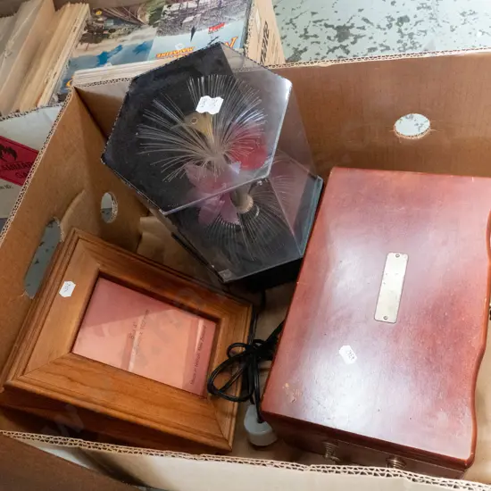 box; photo frames, jewellery box, fibre optic flower