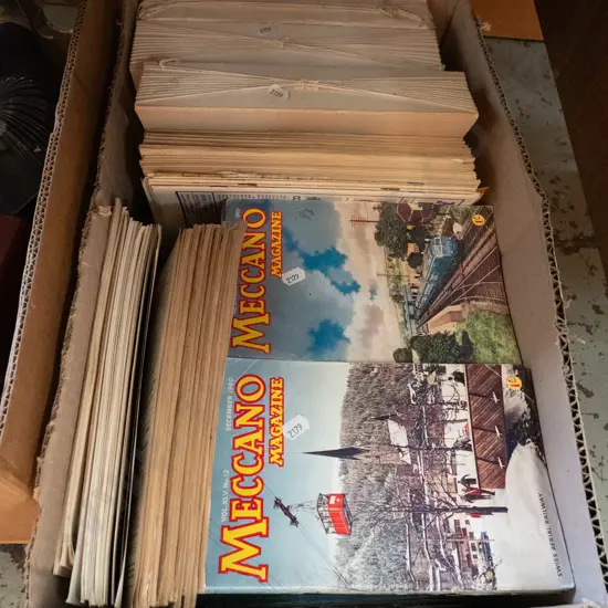 box of Meccano magazines