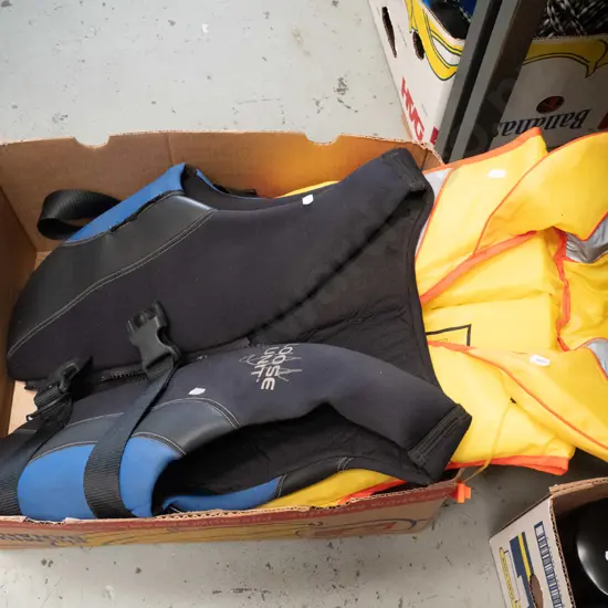 box; life jackets