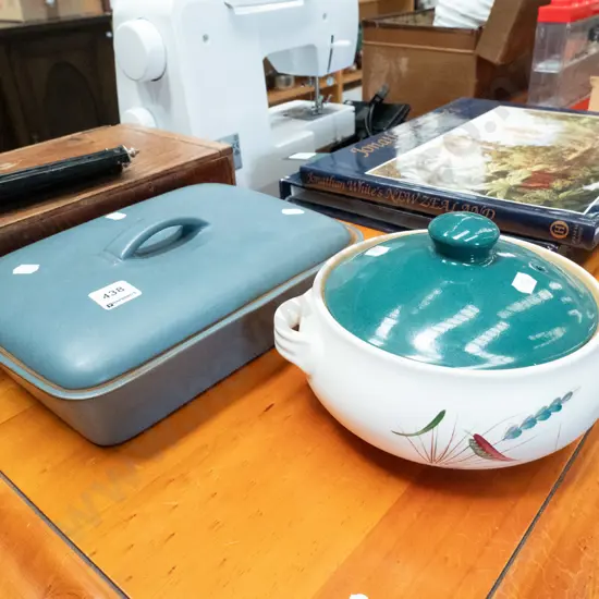 2x Denby lidded casseroles