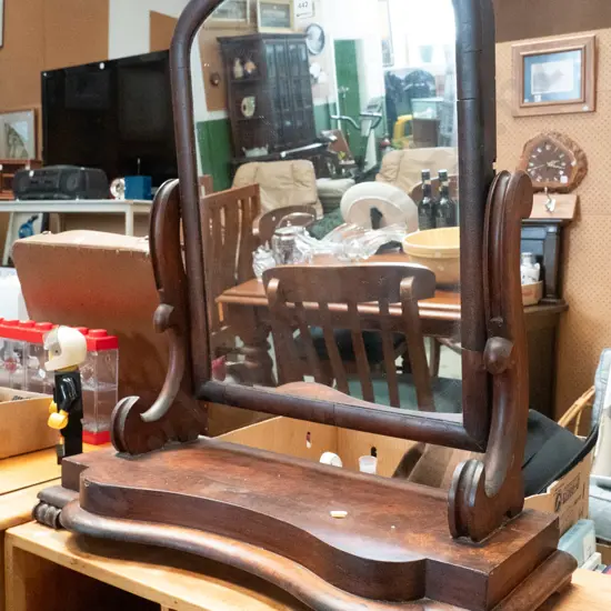 Victorian mahogany cheval mirror H-700