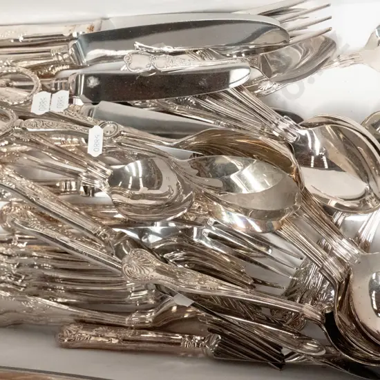 box of plated cutlery