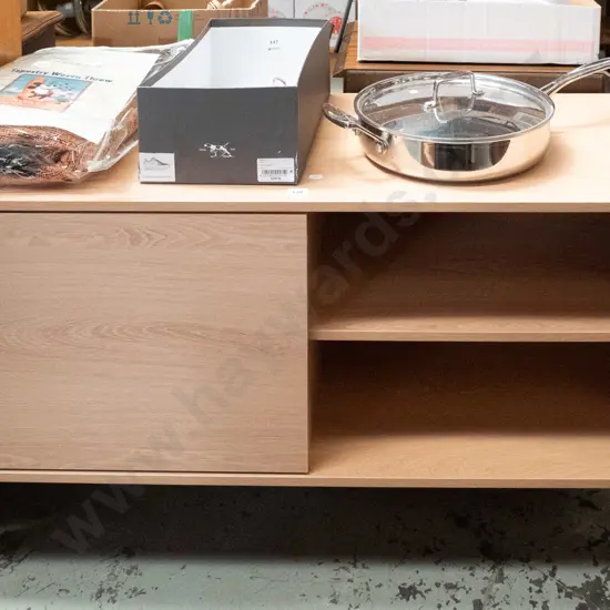 mdf faux wood veneer 1 door entertainment unit H-500 W-1000 D-400