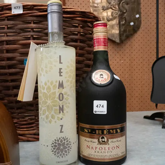 bottle of Limoncello, Napolean brandy