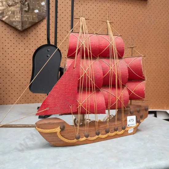galleon themed bedside lamp