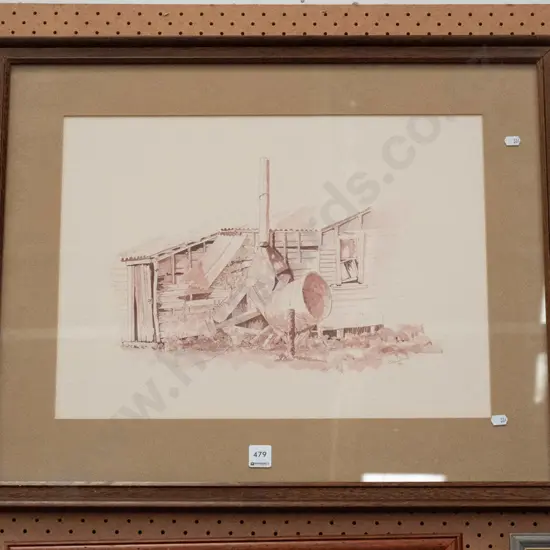 framed watercolour - house