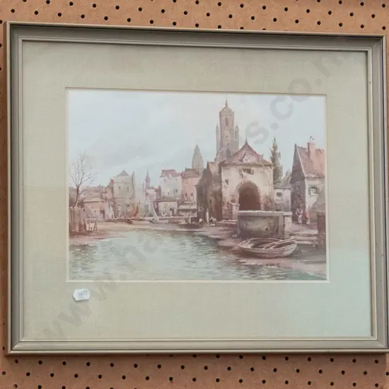 framed print - village scene