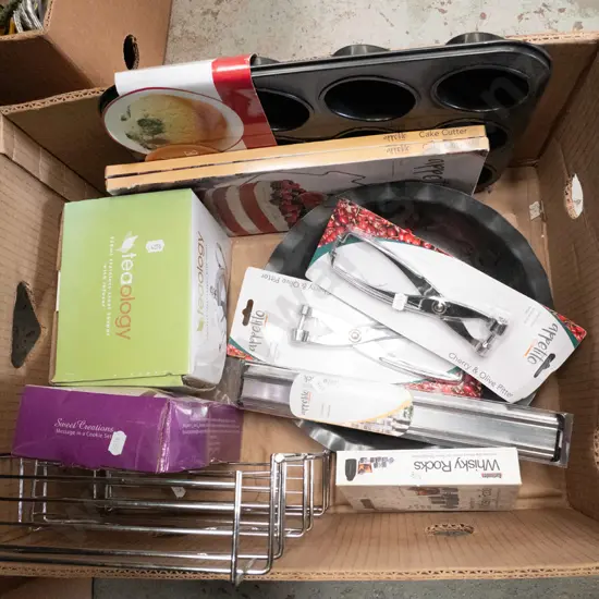 box; teapots, muffin trays etc