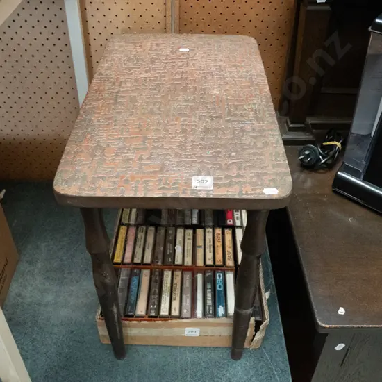 retro pressed copper top end table