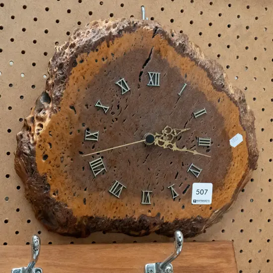 burr wood wall clock
